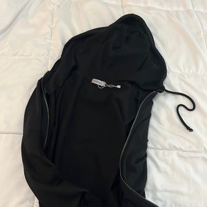 Black hooded zip up jacket